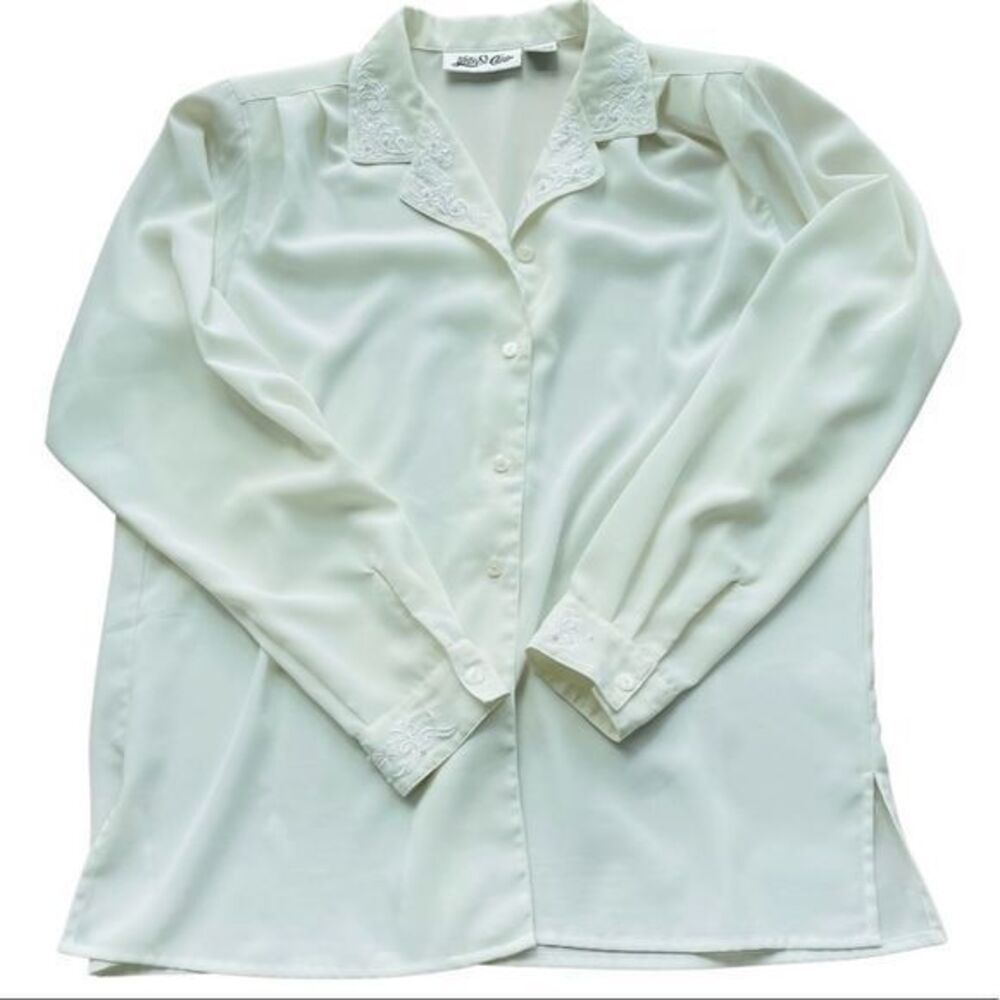 VINTAGE 1990s Yves Saint Clair Button Front Blouse